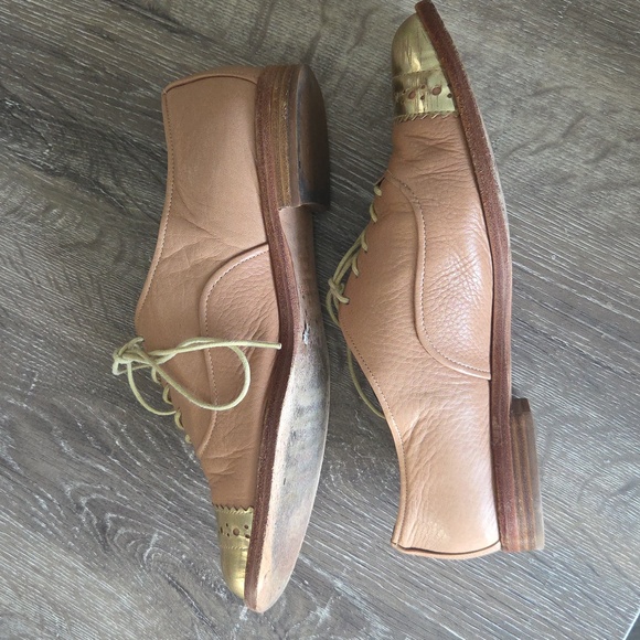 Kate Spade Poppin Oxford Loafers Tan and Gold Flats Size 10 - Picture 10 of 10